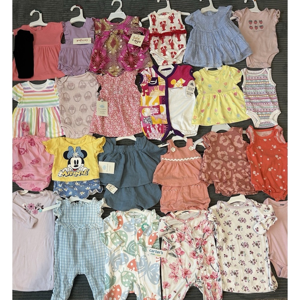 Huge Lot Baby Girls Clothes 0/3 Months NEW &EC NIKE Carters Summer Dress Polo 3M